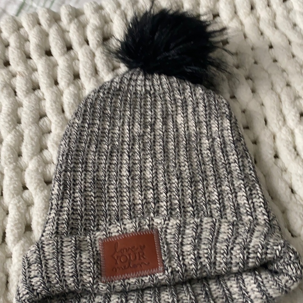 Love your melon Pom beanie